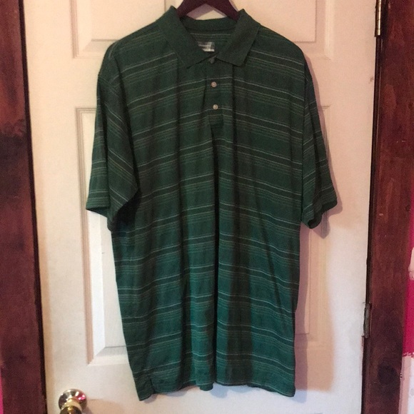 Alan Flusser Golf Green Striped Polo Shirt Mens XXL or 2XL - Picture 1 of 12